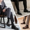 thumbnail image 5 of KM Legend Men's Dress Socks, 6-Pair Classic Men's Formal Socks, Premium Dress Socks For Men for Business, Office & Casual Wear, Breathable Soft Cotton Blend, 5 of 6