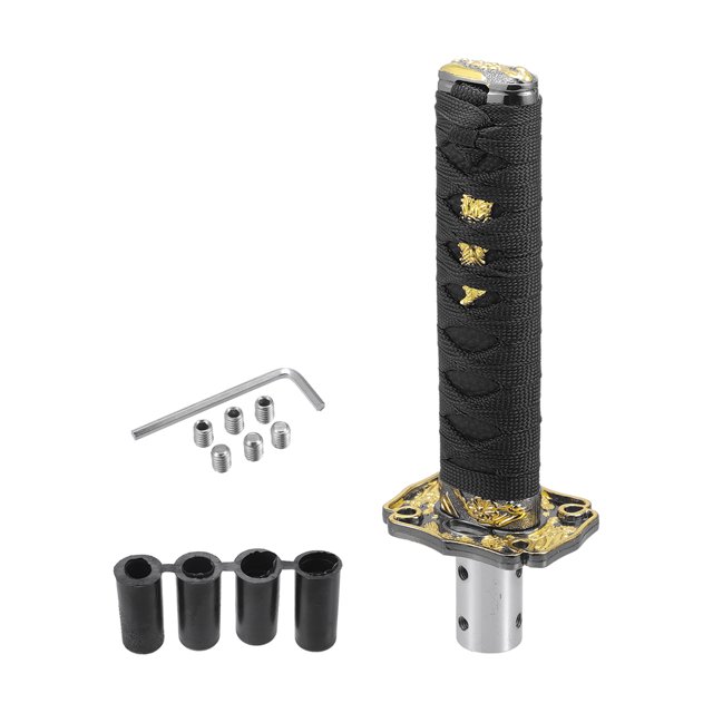 Kit de pomo de cambio de marchas Unique Bargains, 20 cm con 4 adaptadores para vehículos automáticos y manuales, negro hierro
