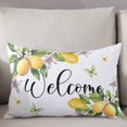 thumbnail image 3 of Yellow Lemon Throw Pillow Cover 20 x 26 Inch Decorative Pillow Cover Floral Flower Butterfly Watercolor White Lumbar Pillowcase Seasonal Rectangle Cushion Case for Couch Sofa Bed Living Room, 3 of 7