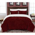 thumbnail image 1 of Chic Home CS4801-US Enzo Pincée Plissé Volantée & Sherpa Pincée Doublé X-Long Ensemble de Couette - Bordeaux - Simple - 2 Pièces, 1 of 1