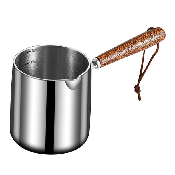 Cacerola pequeña, Mini olla para sopa, utensilios de cocina de acero inoxidable 304, sartén para leche para acampar, Cocina de Inducción, cocina, RV y 450ml