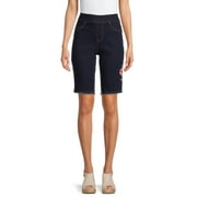 The Pioneer Woman, Pull-On Embroidered Bermuda Jean Short, Womens
