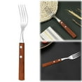 thumbnail image 2 of 6PCS Dinner Forks wooden forks - 304 Stainless Steel Silverware Forks with Wooden Handle, Use for Dessert and Salad, Mirror Polishing, 7.67 Inches, 2 of 4