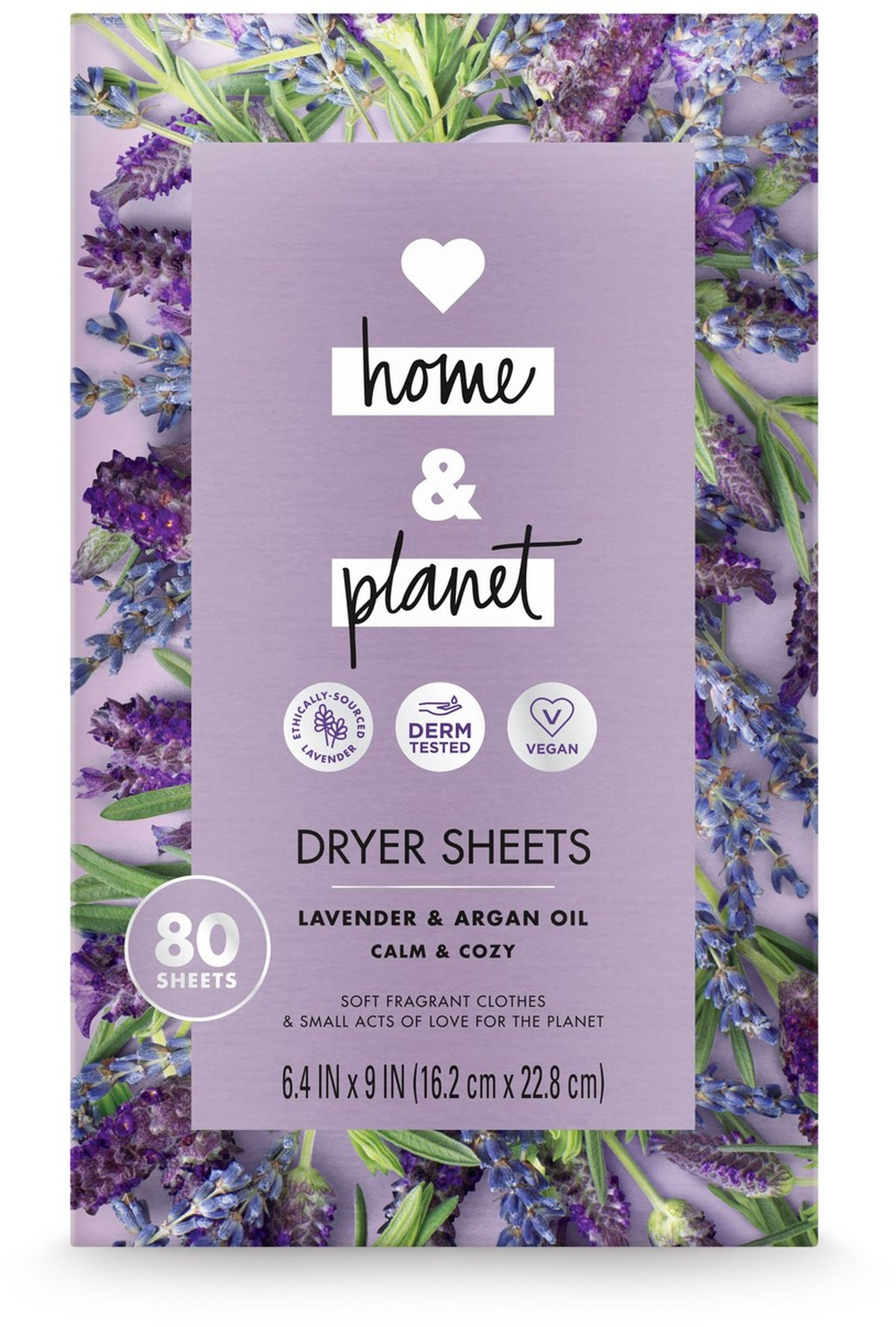 Love Home and Dryer Sheets Lavender & Argan Oil 80 count