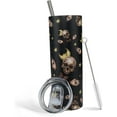 thumbnail image 1 of Goth Skull Tumbler With Lid and Straw Stainless Steel 20oz Skull Skinny Tumbler Insulated Water Bottle Cups Skull Travel Mug Goth Tumbler Gifts for Women, 1 of 6