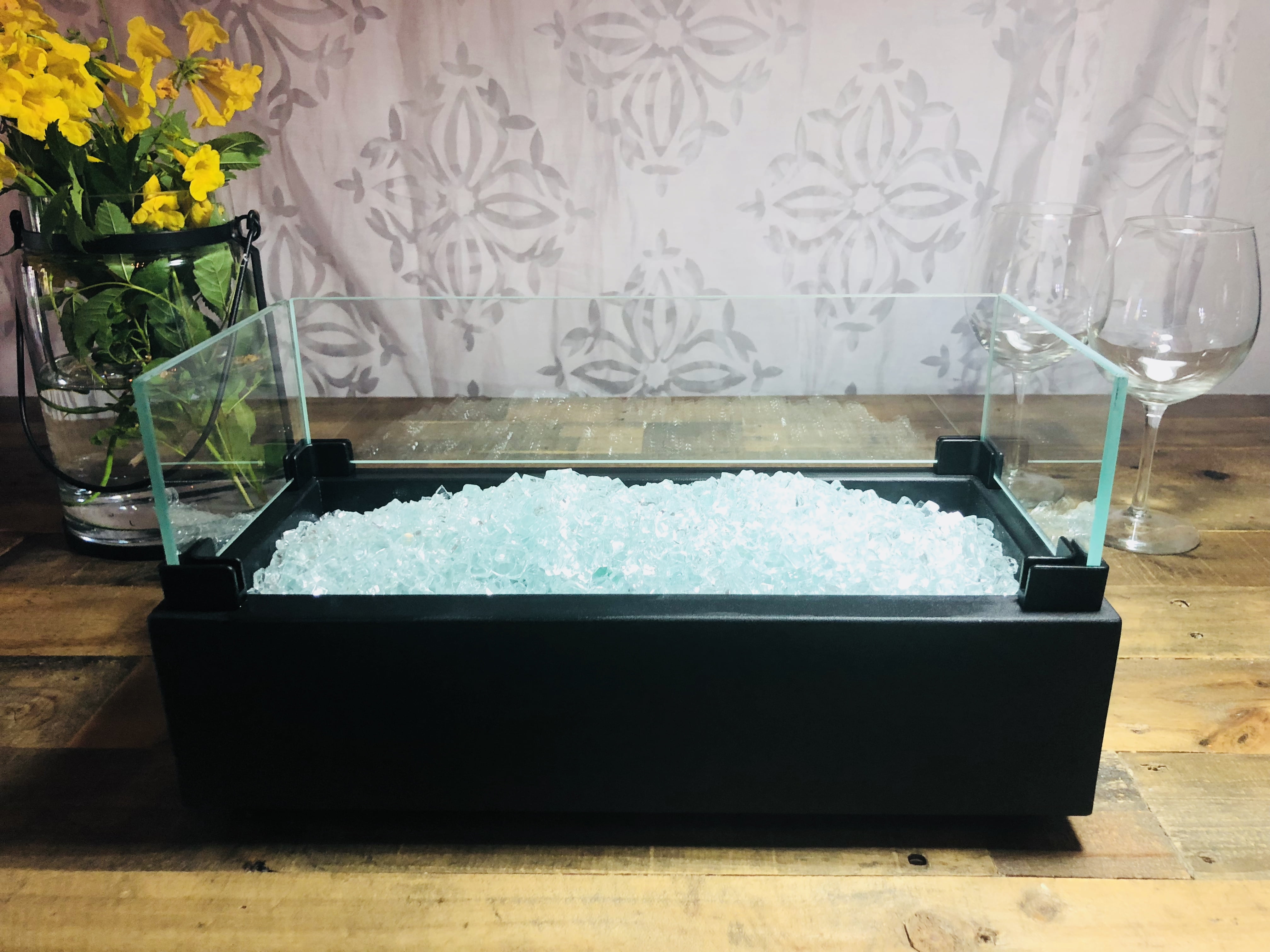 Element Fireglass Professional Grade 0.5” Clear with Slight Turquoise Tint Fire Glass Filler, 10 lbs