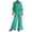Green, variant on Women's Two Piece Set, Long Sleeve Button Down Shirt and Elastic Waist Wide Leg Pants, Matching Linen Blend Resort Wear, Beach Cover Up and Loungewear Set for Women-Green