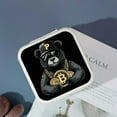 thumbnail image 4 of Autua Teddy Bear Bitcoin Sunglasses Jewelry Box with PU Leather Necklace, Ring, Earring Holder Organizer - Compact Size Travel Case for Women White, 4 of 5
