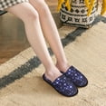 thumbnail image 5 of Slippers for Women, shining stars sky navyblue Womens Slippers Fuzzy Winter House Shoes, Soft Anti-Skid Slippers Indoor and Outdoor, 5 of 7