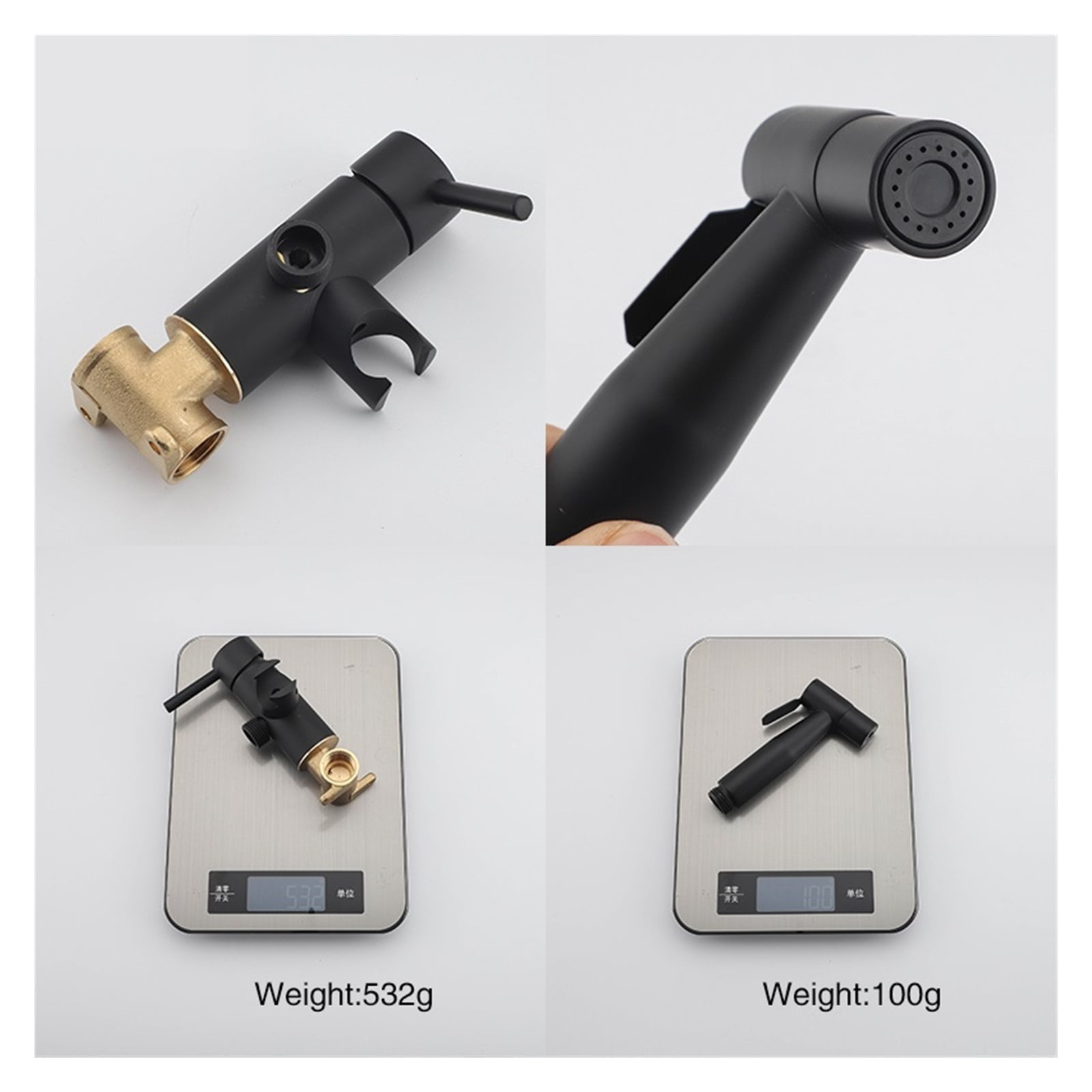 Brass Bidet Faucet Sprayer Black Portable Toilet Bidet Faucet, Hot Cold Water Bathroom Mixer Valve Hygienic Shower ,Leakproof Design