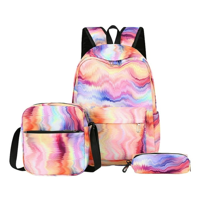 AMERTEER 3pcs/set Woman Backpack Fashion Girls School Bags Nylon for Vacations (Style 4)