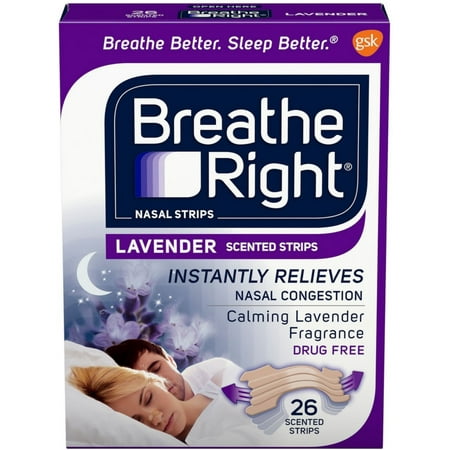 Breathe Right Scented Nasal Strips, Lavender 26 ea (Pack of 4)