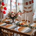 thumbnail image 5 of Burnt Orange Gray Ombre Round 15 Inch Placemats Set of 2, Vintage Farmhouse Wooden HeatResistant Non Slip Place Mats for Dining Table, Wipeable Braided Kitchen Table Mats for Housewarming, 5 of 9