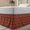 thumbnail image 1 of Floral Bed Skirt, Rhythmic Antique Connected Twigs Blossoms Flowers Illustration Print, Elastic Bedskirt Dust Ruffle Wrap Around for Bedding Decor, 4 Sizes, Pale Maroon and Multicolor, by Ambesonne, 1 of 2