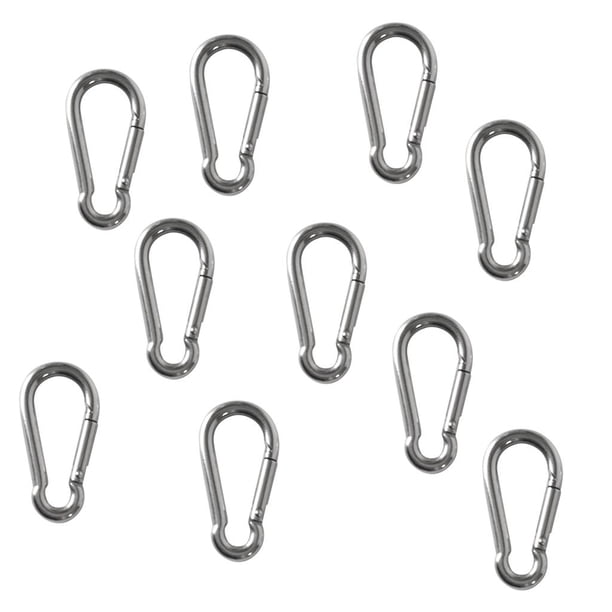 10 Piezas Barco Marino Camping Al Aire Libre Bloqueo de Acero Inoxidable Mosquetón Clip Gancho Llavero * 40 / M5 * 50 M5x50mm Baoblaze Clip de mosquetón
