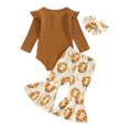 thumbnail image 4 of Baby Girls Bodysuit Set Infant Long Sleeve Romper Long Pants Set for Fall Winter, 4 of 9