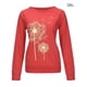 thumbnail image 5 of Camiseta Mujer Manga larga Cuello redondo Tops Poliéster Suéter deportivo Ropa con estampado informal, Rojo, S Monstrate AP003791-30, 5 of 6