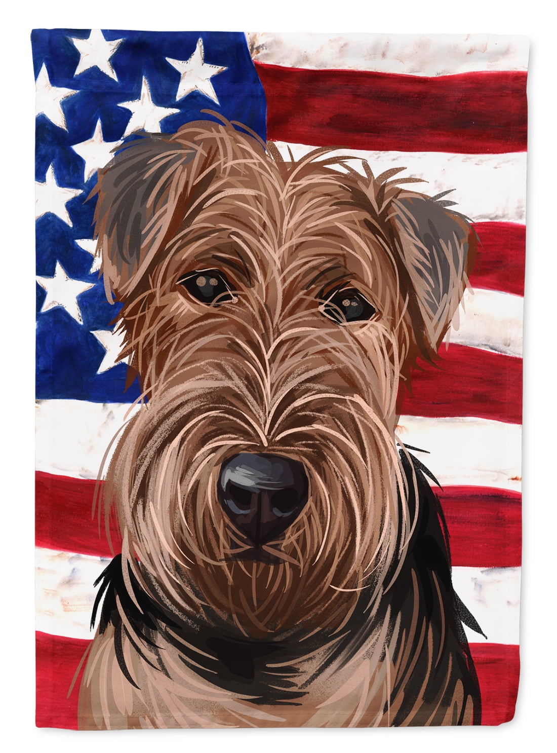 Caroline's Treasures Welsh Terrier American Flag Garden Flag - Walmart.com