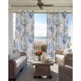 thumbnail image 4 of Blue Coastal Blackout Curtains 45 Inches Long for Bedroom, Summer Beach Coral Starfish Shell Nautical Thermal Insulated Room Darkening Black Out Window Curtain Panels Grommet Drapes for Living Room, 4 of 8