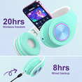 thumbnail image 7 of Hoey Bluetooth Headphones for Kids,Wireless Over Ear Headphones,Bluetooth 5.3 Headset with Microphone,Foldable Comfortable Headphones for School,Blue, 7 of 7