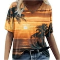 thumbnail image 2 of GaThRRgYP Tops for Women Trendy,Summer Tops for Women,Womens Spring and Summer Casual V-Neck T-Shirt Printed Short Sleeved Top, 2 of 5