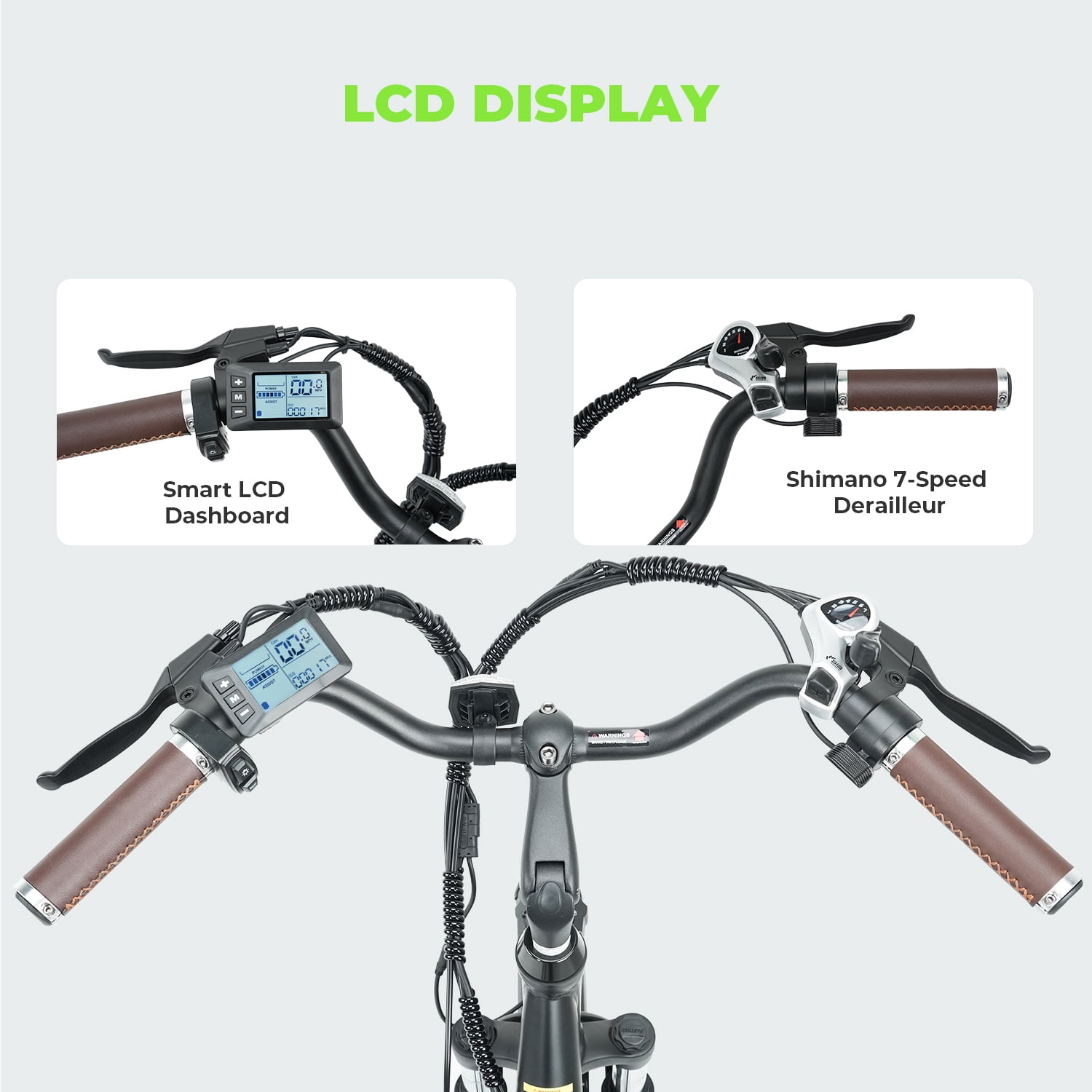 isinwheel 26'' Electric Bike for Adults, 350W Electric Cruiser Bicycle up to 45 Miles, Removeable Battery, 7-Speed and Shock Absorber Commuter E-Bike