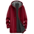 thumbnail image 3 of Womens Jacket Full Zip Long Warm Hooded Tunic Sweatshirt Winter Coats ( XXXXL), 3 of 4