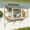 thumbnail image 5 of Haverchair Catio Cat Window Perch Outdoor, 360° Catio Cat Enclosure Window for Indoor Cat with Waterproof Roof, Cat Window Box with Metal Mesh Cat Door for Sunbathing, Napping, Overlook, 5 of 9