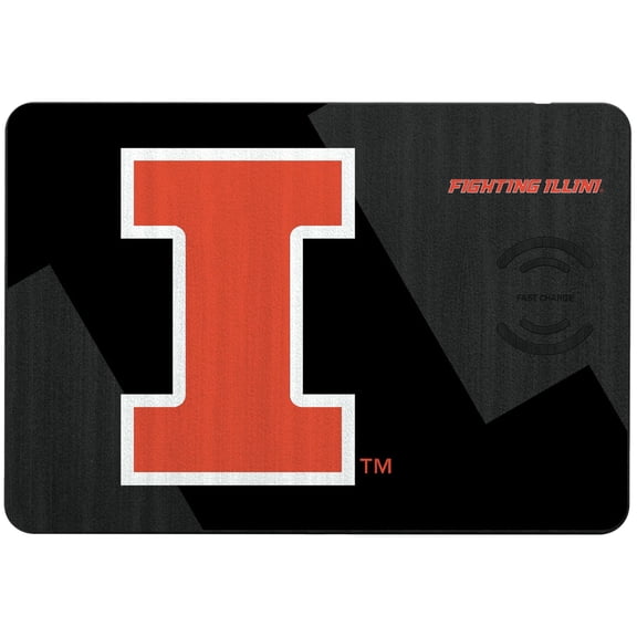 Keyscaper Illinois Fighting Illini 15W Fast Wireless Charger and Mouse Pad