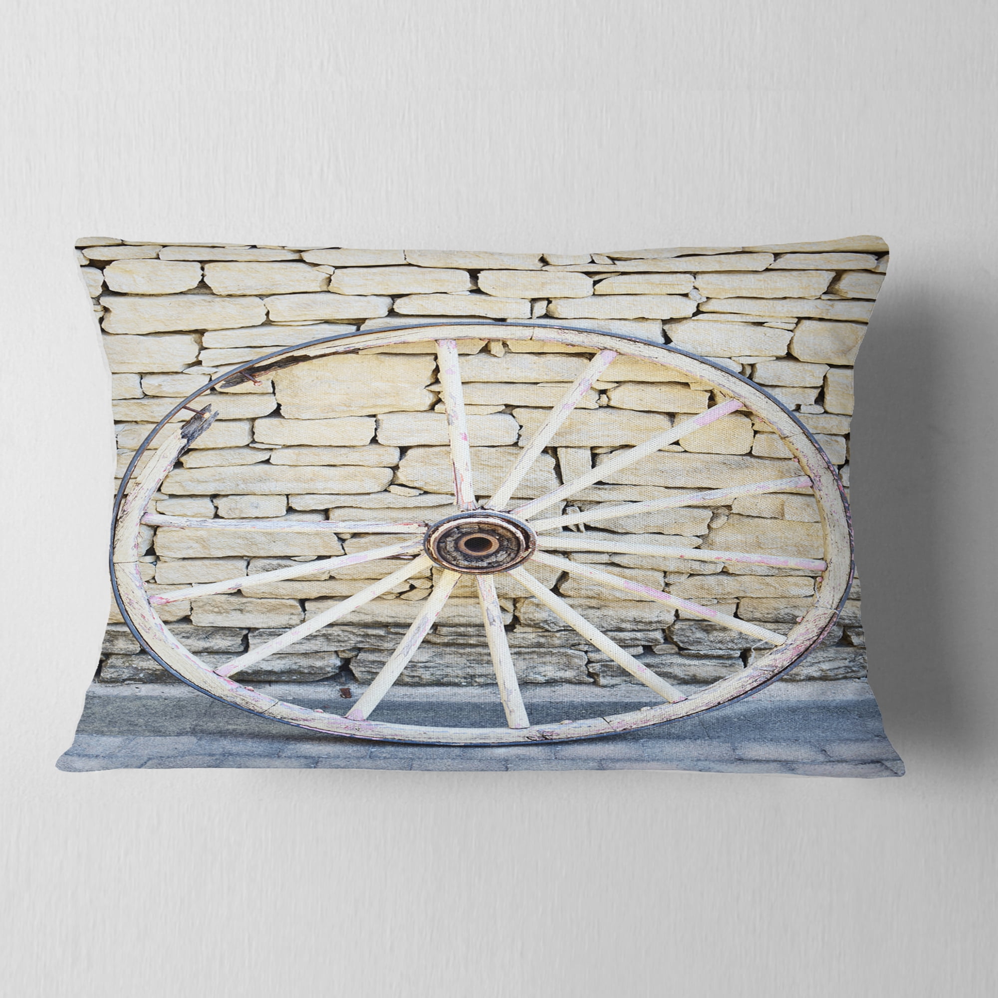 Designart 12" x 20" White Polyester Throw Pillow