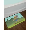 thumbnail image 2 of Explore Bath Mat, Man with a Beard Walking Through the Forest Cartoon Style Outdoor Activity Theme, Non-Slip Plush Mat Bathroom Kitchen Laundry Room Decor, 29.5 X 17.5 Inches, Multicolor, Ambesonne, 2 of 2