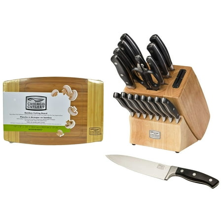 Block Set Chicago Cutlery - Chicago Cutlery Insignia2 18-Piece Wood Block Knife Set & Chicago Cutlery Woodworks 12
