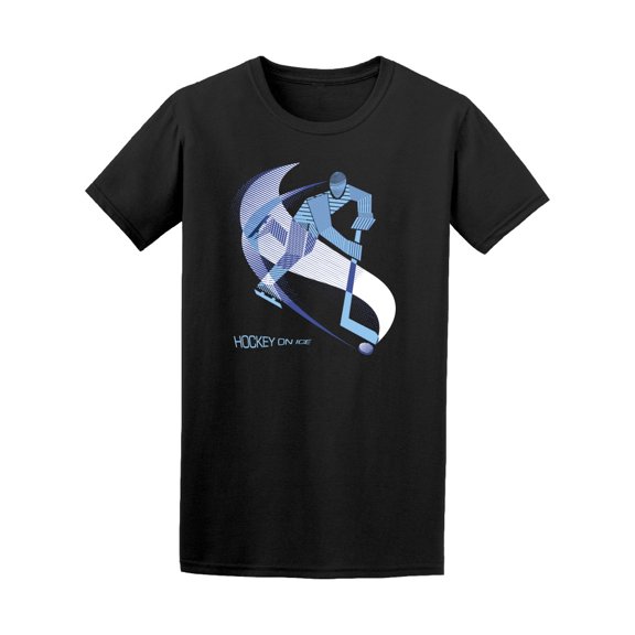 Abstract Ice Hockey Player T-Shirt Men -Image by Shutterstock, Male Large
