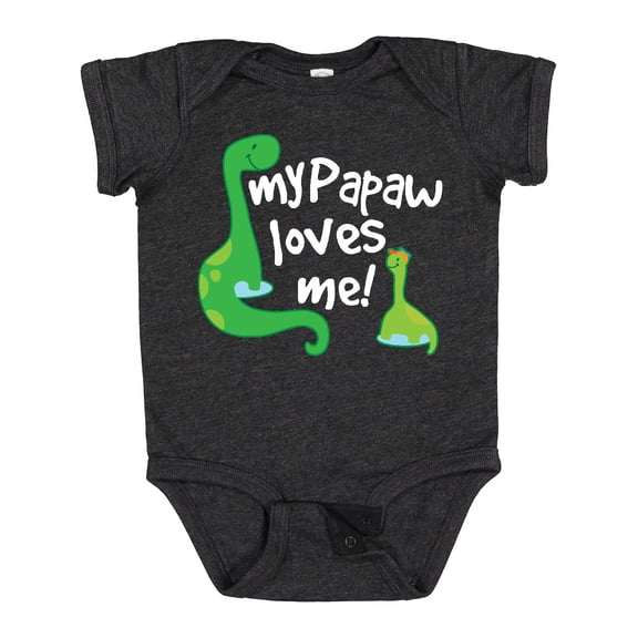 Inktastic My Papaw Grandpa Loves Me Dinosaur Boys Baby Bodysuit