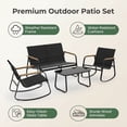 thumbnail image 5 of Patio Furniture Set, Jolifa 4-Piece Outdoor Conversation Set with Pet Friendly Textilene and Table, Black Metal Frame for Balcony/Poolside, 5 of 12