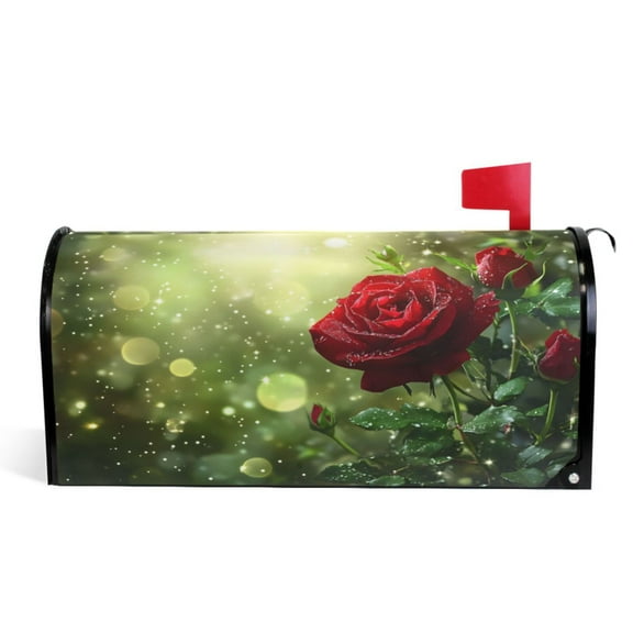 Ryvnso Mailbox Cover Red Roses Flowers Magnetic Mailbox Wrap Standard Size 21x18 Inch