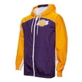 thumbnail image 2 of Men's Mitchell & Ness Purple Los Angeles Lakers Hardwood Classics Big Shot Premium Full-Zip Windbreaker Jacket, 2 of 6