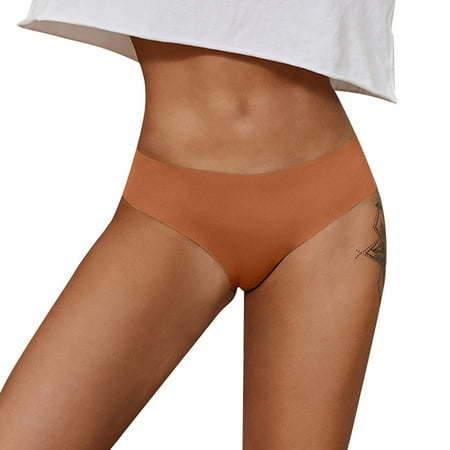 Lroveb Seamless Underwear for Women Low Rise Sports Fitness Thong T-Back Panties Breathable Quick Dry Underpants Ice Silk Hipster