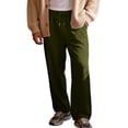 thumbnail image 7 of Mens Lightweight Baggy Sweatpants Straight Leg Open Bottom Thin Drawstring Lounge Pants with Pockets Green M, 7 of 7