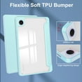 thumbnail image 3 of ELEHOLD Trifold Case for Samsung Galaxy Tab A9 8.7" 2023 -  Kickstand Function Built-in S Pen Holder Acrylic Transparent Clear Back Shockproof Cover for Samsung Galaxy Tab A9,Skyblue, 3 of 7