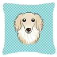 thumbnail image 2 of Checkerboard Print With Dog Fabric Decorative Pillow, 2 of 3