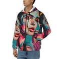 thumbnail image 3 of Vsdgher Vibrant Street Art Portrait Mens Hoodies Zip Hoodie, Hoodies for Men, Zip-up Hooded Sweatshirt-Large, 3 of 5