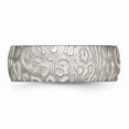 thumbnail image 3 of Solid Titanium 8mm Men's Matte Brushed Finish and Textured Wedding Band Ring Size 8, 3 of 7