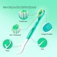 thumbnail image 4 of 5 in 1 Mini Toothbrush & Floss & Tongue Scraper & Toothpick Set, 5 in 1 Toothbrush & Floss, Disposable Toothbrushes with Toothpaste for Travel Gathering Use, 4 of 6