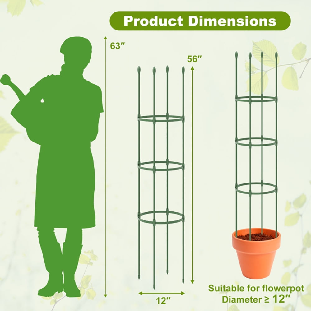 Resenkos 2-Pack Garden Trellis Tomato Cage with Adjustable Height-Green