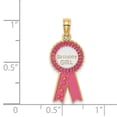 thumbnail image 2 of FJC Finejewelers 14k Yellow Gold Birthday Girl Ribbon with Pink Enamel Charm Female Adult, 2 of 5