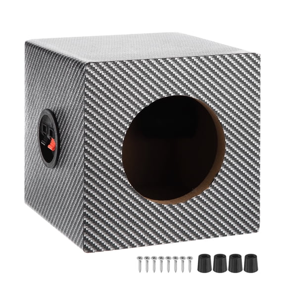 4 Inch Ported Wooden Speaker Enclosure, Black White Single Vented Subwoofer Box Car Audio Truck Speaker Box for DIY Home Vehicle Audio Custom Sound Supplies