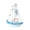 B002- Style B, variant on Shelf Decorations, Bathroom Shelf Decor, Office Shelf Decor, Coastal Room Decor, Hand Painted 6X4.5X1 Inch Mini Mediterranean Sailboat Figurine, 1 Pc Blue White Ocean Themed