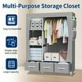 thumbnail image 2 of HioHa Portable Closet Organizer, 4-Shelf Transformable Clothes Rack, Nonwoven Fabric Storage for Bedroom, 2 of 8