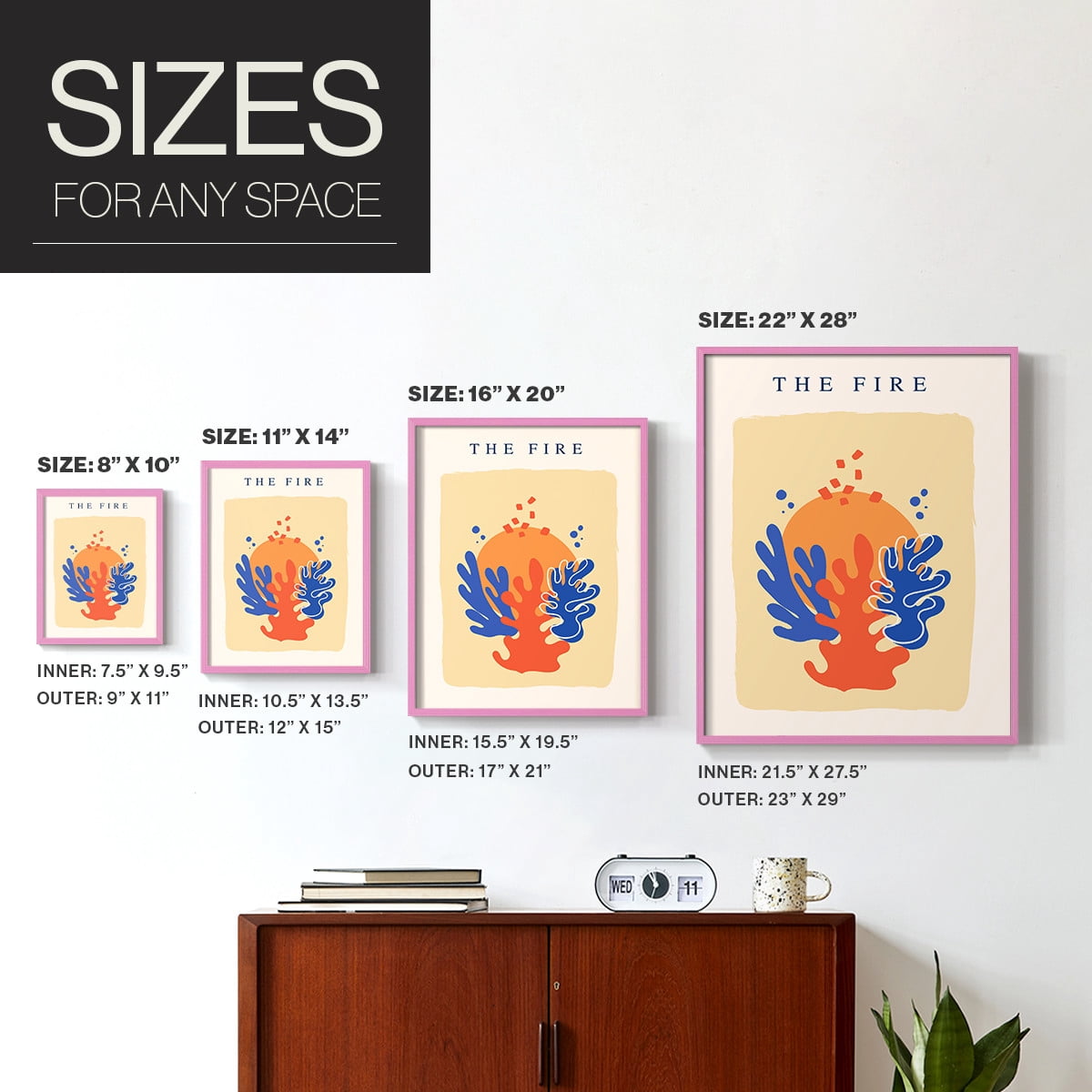 Matisse CCCXVI in Pink Solid Wood 22 x 28 Framed Print